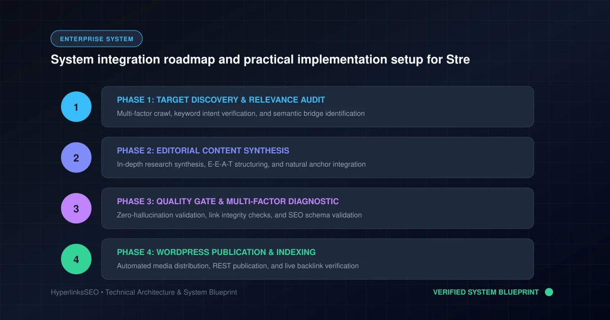 System integration roadmap and practical implementation setup for Streaming Service